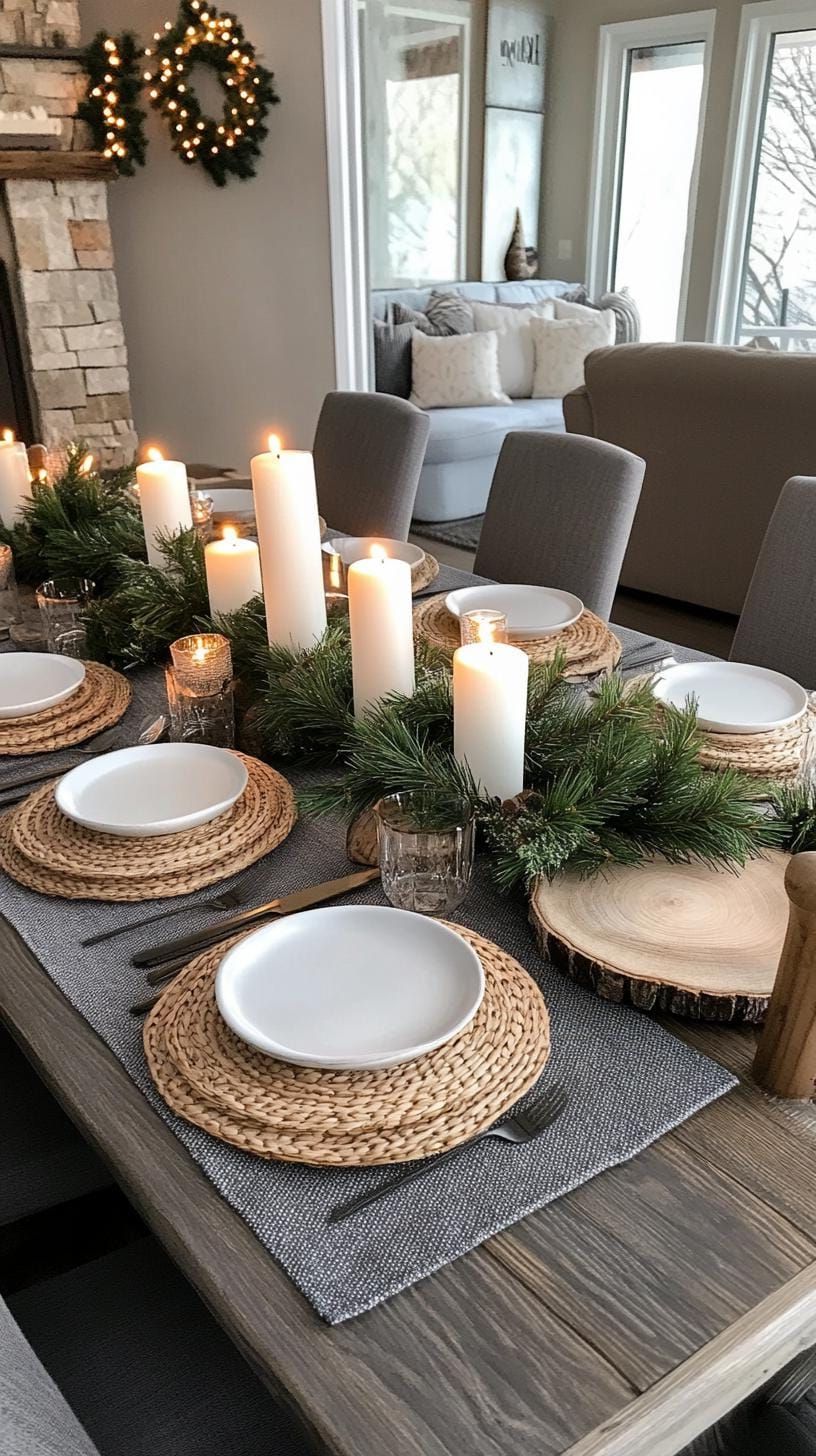 8. Monochromatic Gray and White Scandinavian-Inspired Christmas Table-1