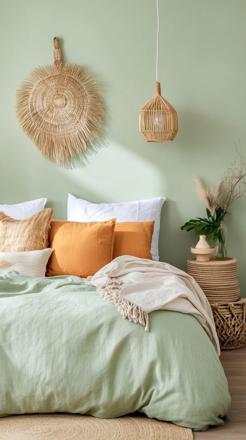 10. Color Wash: Experiment with a mix of sage with other pastel shades to create a serene gradient effect across walls and textiles-1