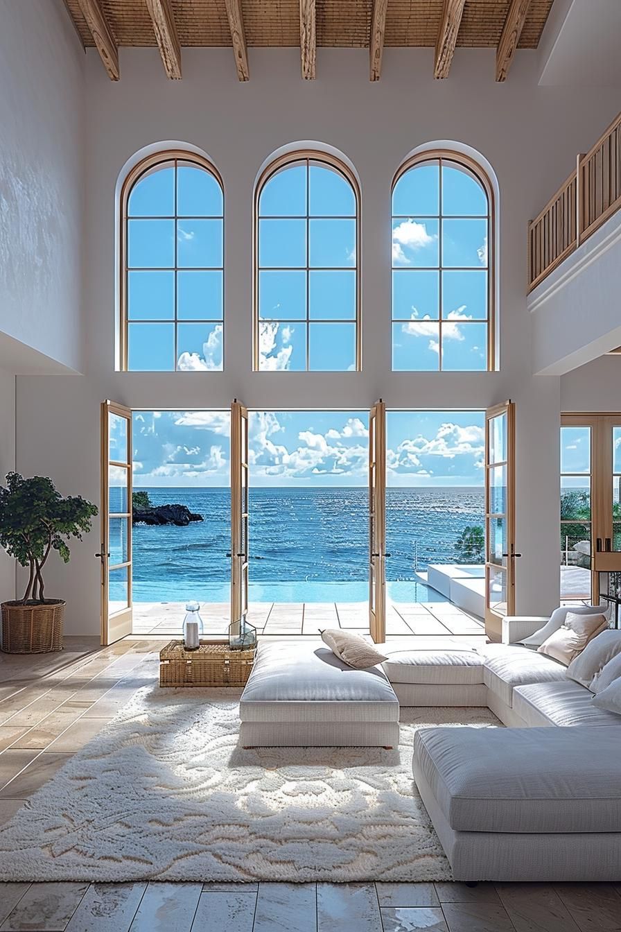 15 Aesthetic Modern Coastal Living Room Ideas 35 14. Seamless Indoor-Outdoor Living Space-1