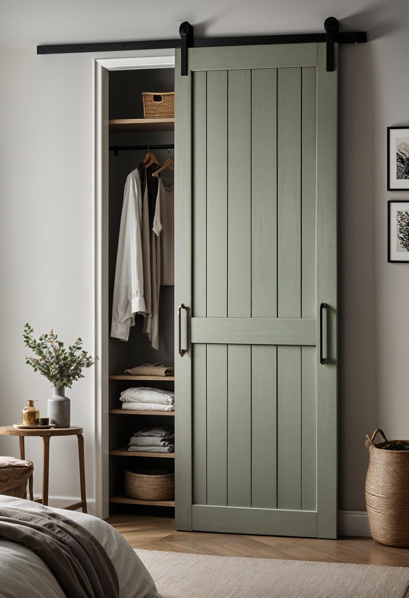 10. Sage Green Barn Door Style-0