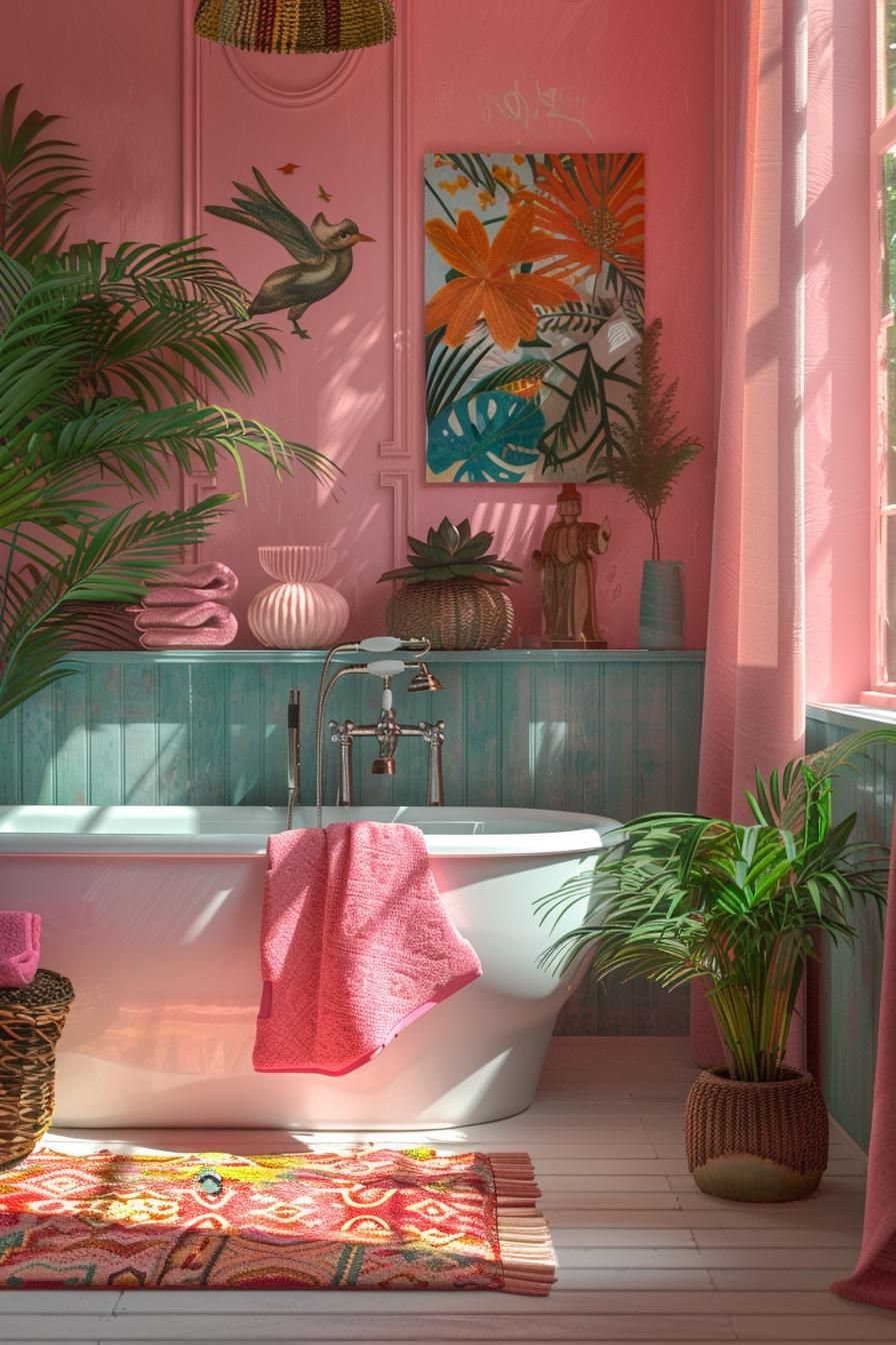 11. Whimsical Pink Boho Bathroom Ideas-0