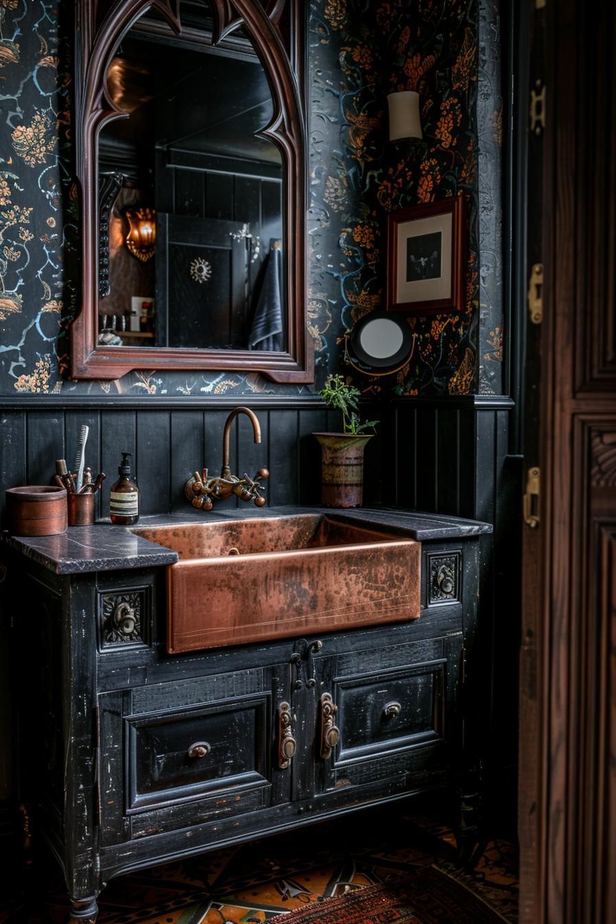 12. Dramatic Gothic Revival Vanity Design-1