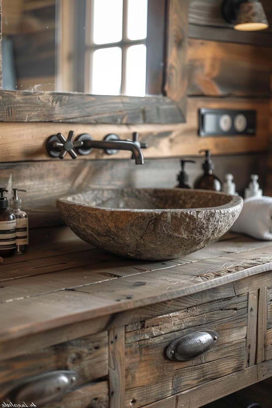 2. Rustic Barnwood Vanity Inspiration-0