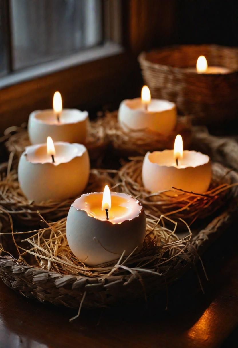 25 Enchanting Easter Decorations for Your Home: Creative Touches 16 9. Eggshell Candle Holders-0