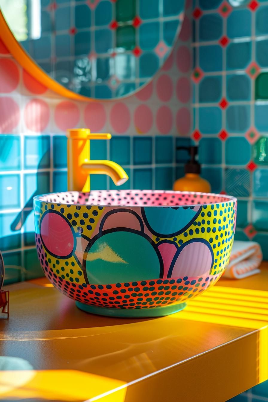 15. Neon Pop Art Bathroom Statement-1