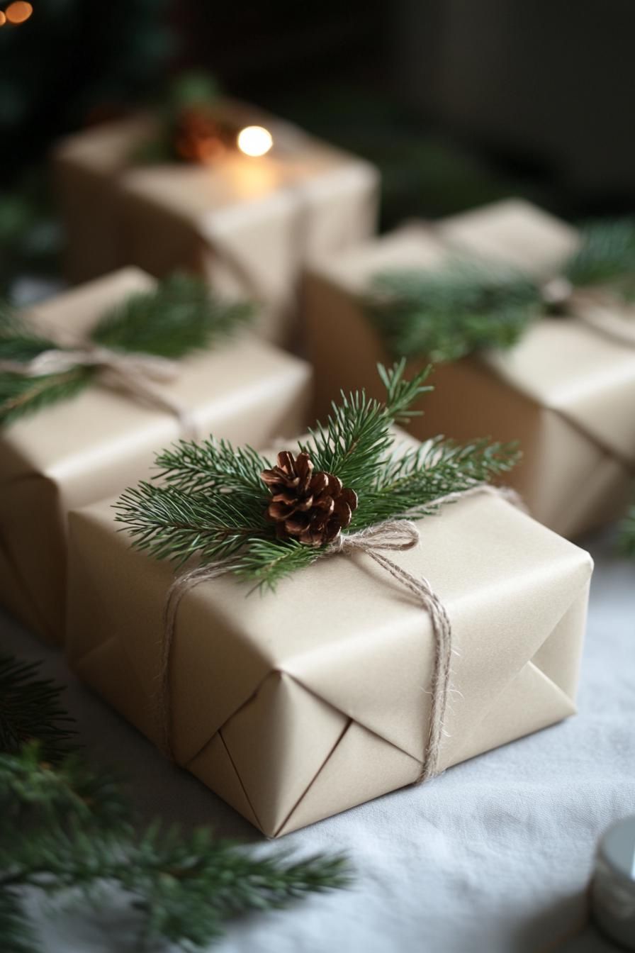 20 Minimalist Christmas Decor Ideas You’ll Love in 2025 42 17. Eco-Friendly Gift Wrapping Ideas-0
