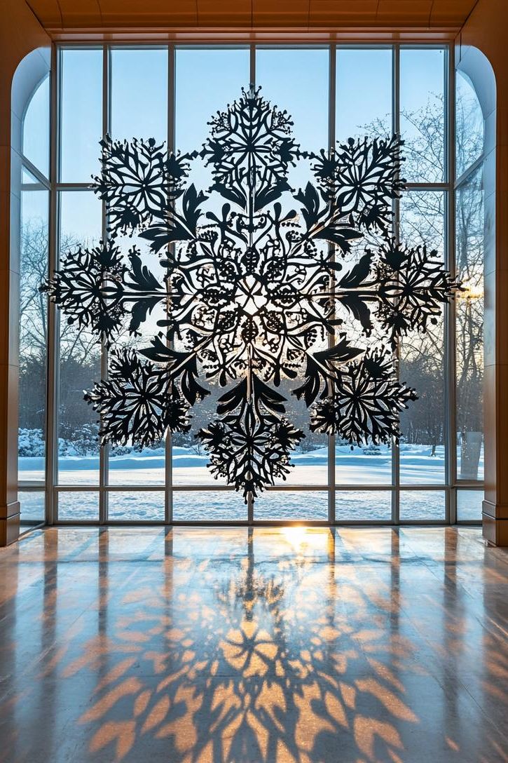 19 Elegant Black and White Christmas Decor Ideas 27 10. Intricate Black Cut-Out Snowflakes-1