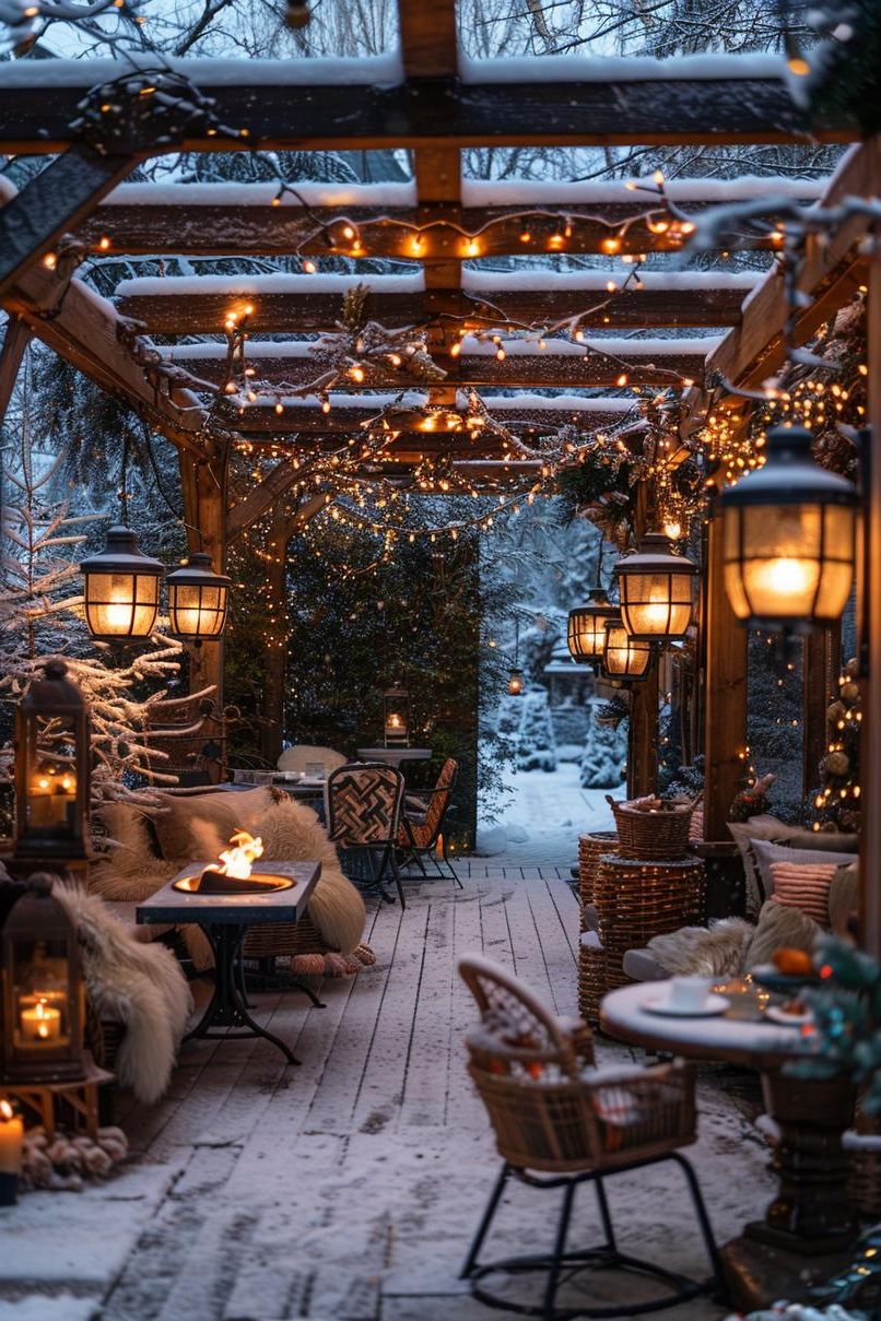 31 Gorgeous Outdoor Patio Ideas to Try Now 34 16. Cozy Winter Patio Vibes-1