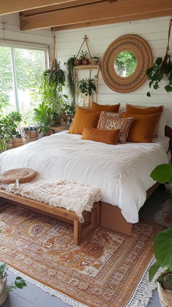 15 Unique Boho Bedroom Decor Ideas You Need To See 13 4. Textured Rug Tapestry-1