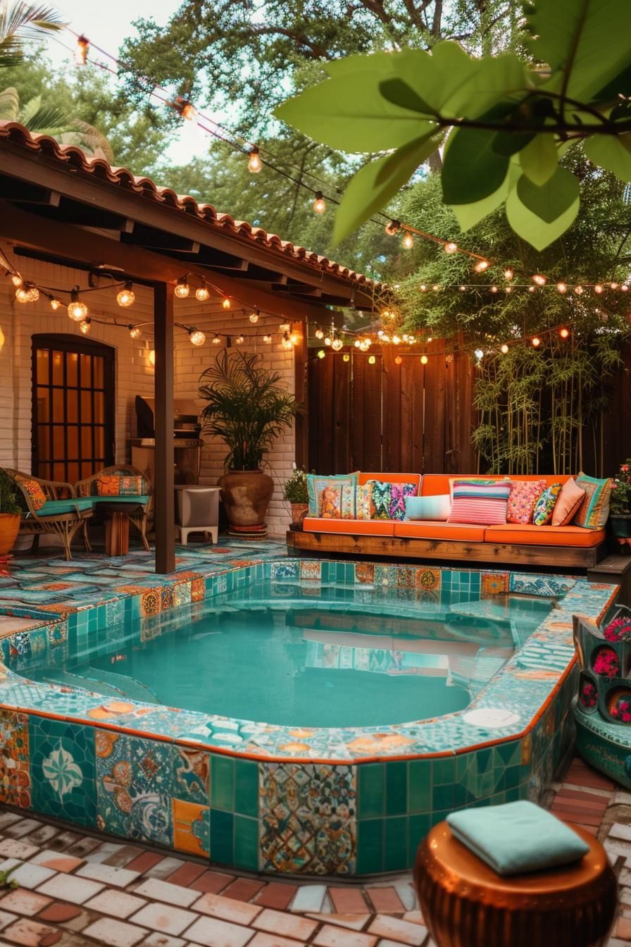 15 Stunning Above Ground Pool Ideas For Your Backyard 20 6. Retro Pool Patio Inspiration-2