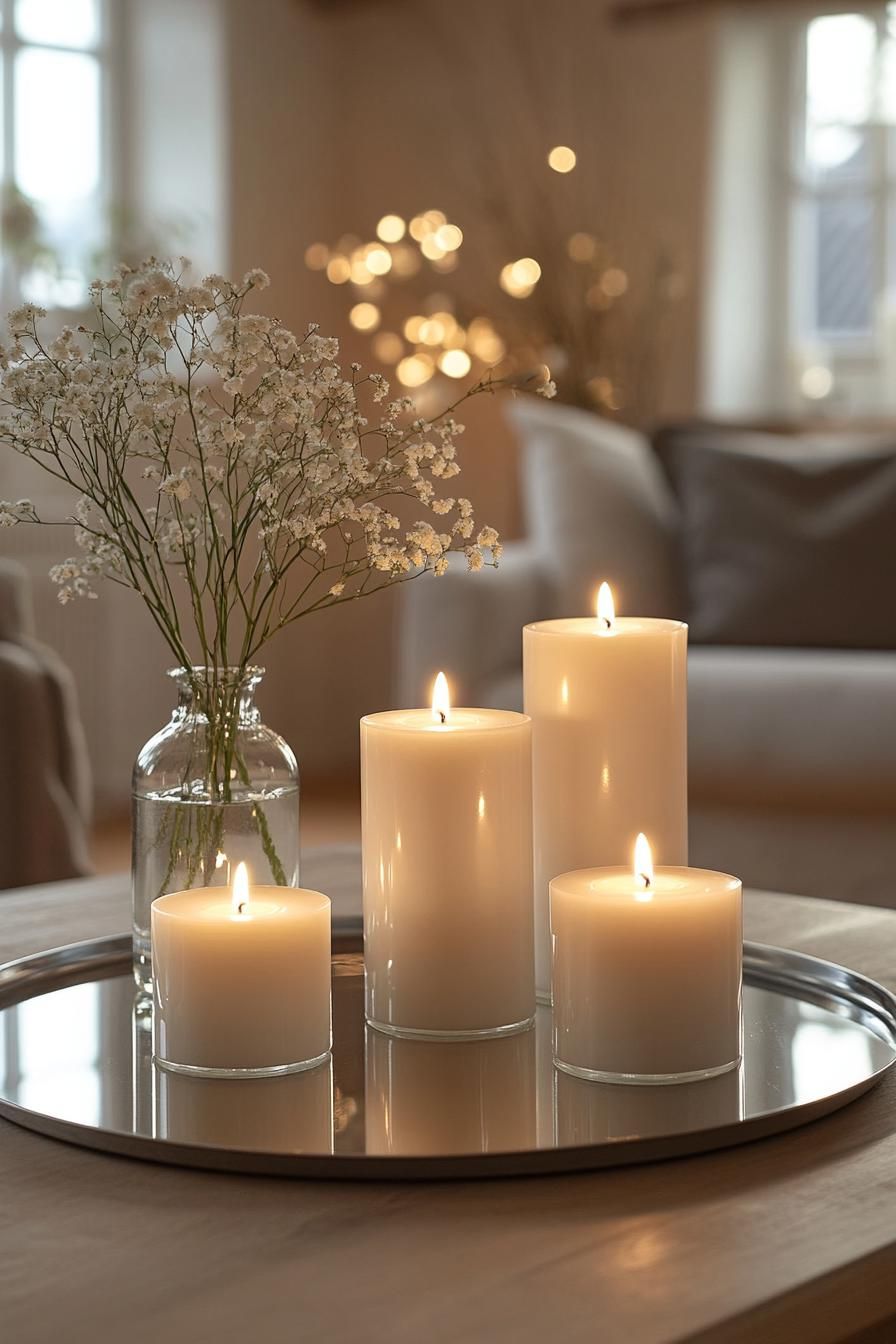 20 Minimalist Christmas Decor Ideas You’ll Love in 2025 49 20. Modern Candle Display Ideas-0