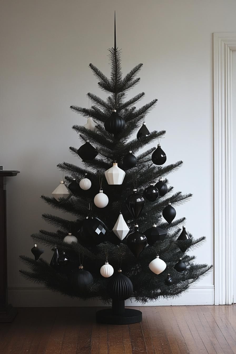 15 Modern Christmas Decor Ideas For 2025 3 1. Sleek Monochrome Christmas Tree Ideas-0
