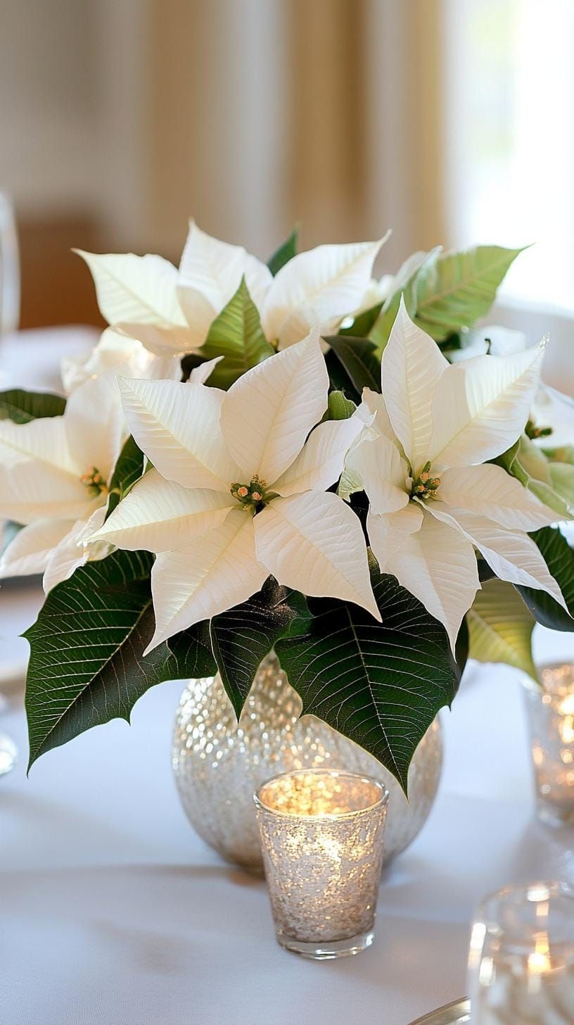 15 New Winter Floral Arrangements For Stunning Centerpieces 7 3. Silver & White Winter Blooms-0