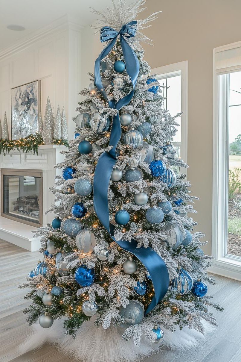 14. Blue & Silver Living Room Decor-1