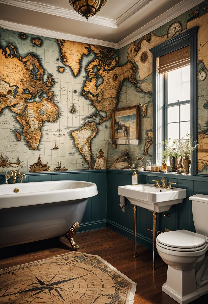14. Vintage Map Wallpaper Inspiration-1