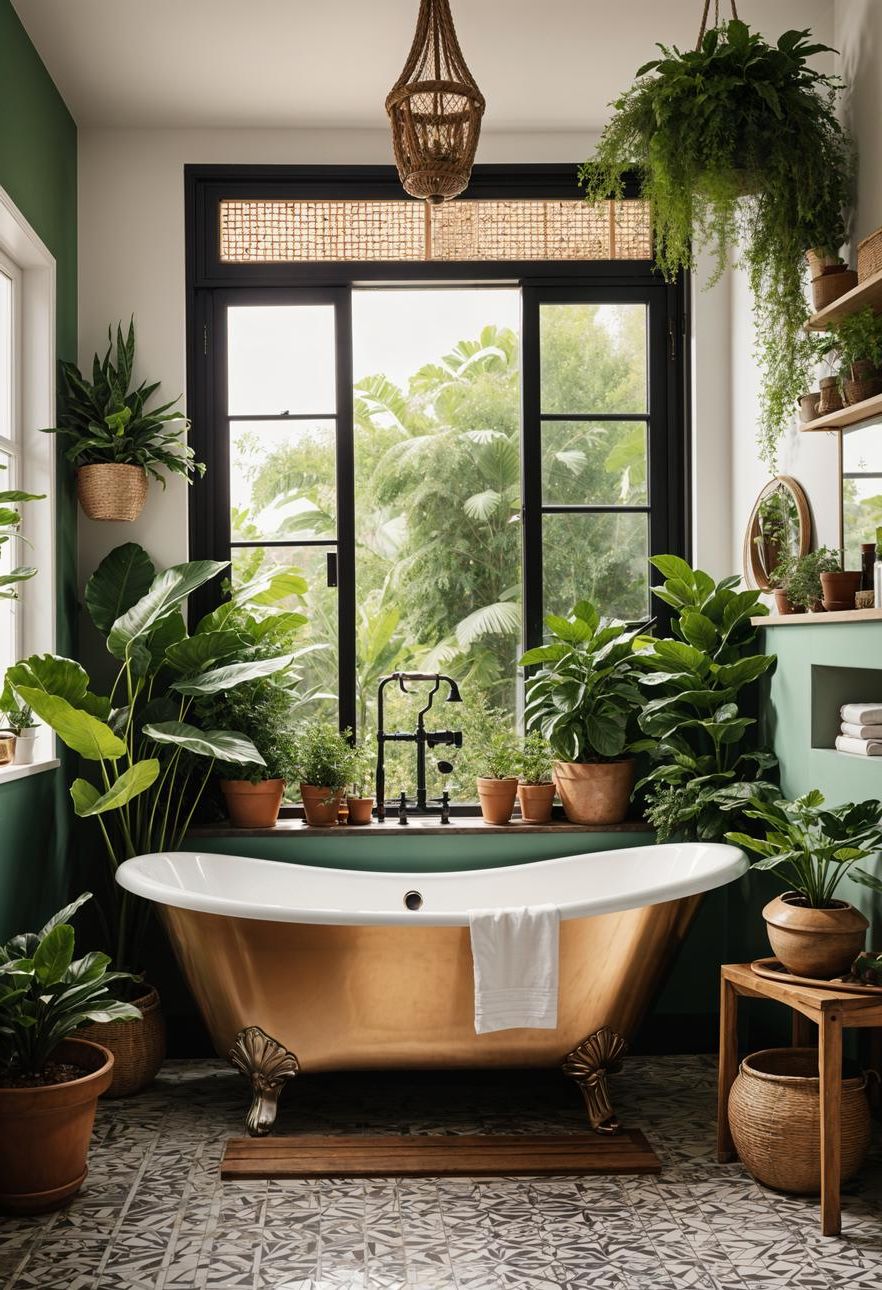 22. Relaxing Bathtub Tray with Plants-1