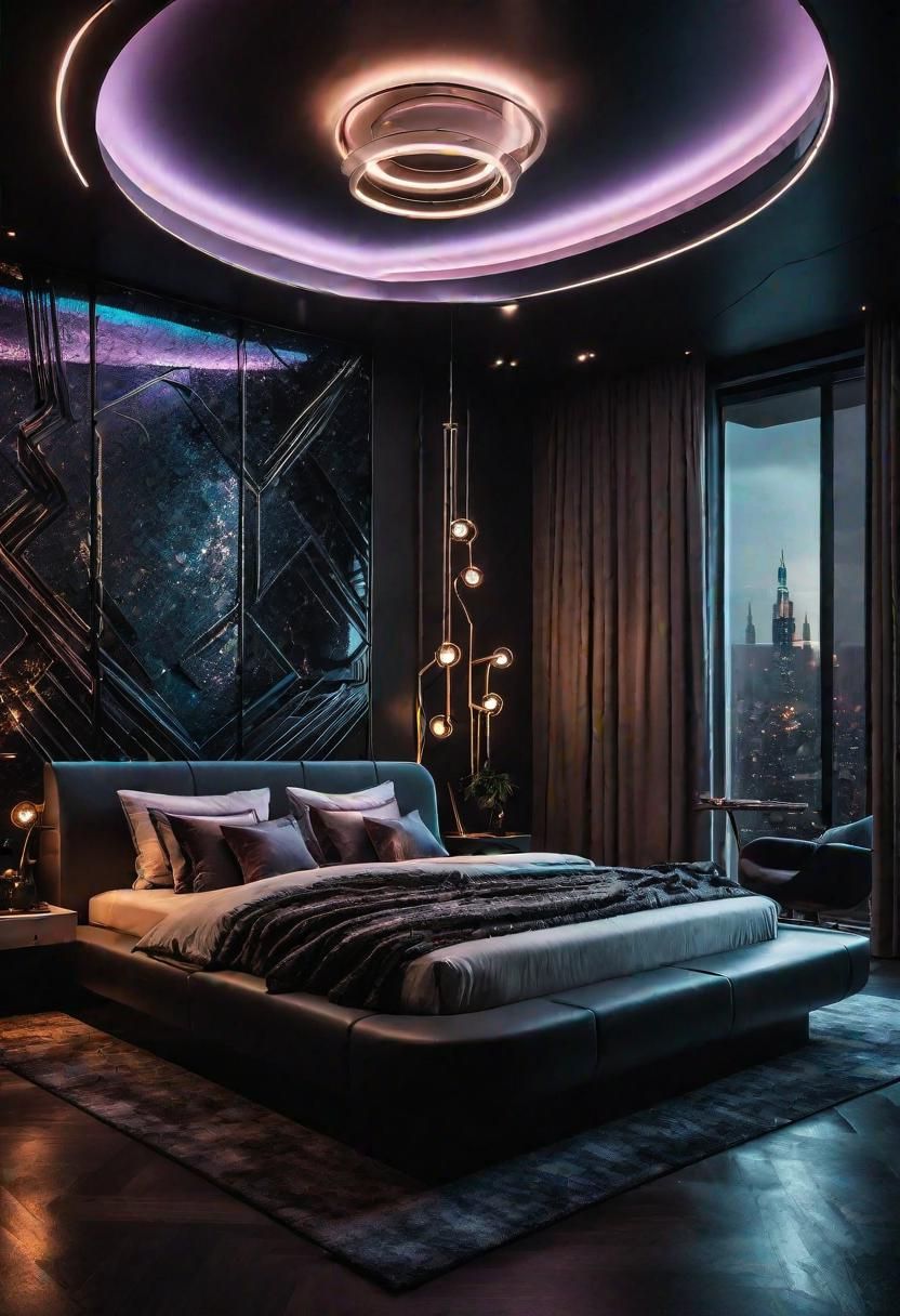 22 Enchanting Dark Feminine Bedroom Ideas to Inspire You 25 20. Dystopian Dream Bedroom-0