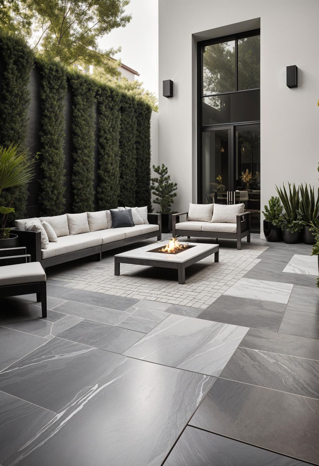 23 Gorgeous Paver Patio Ideas You Must See 61 23. Elegant Marble Paver Patio Accents-0