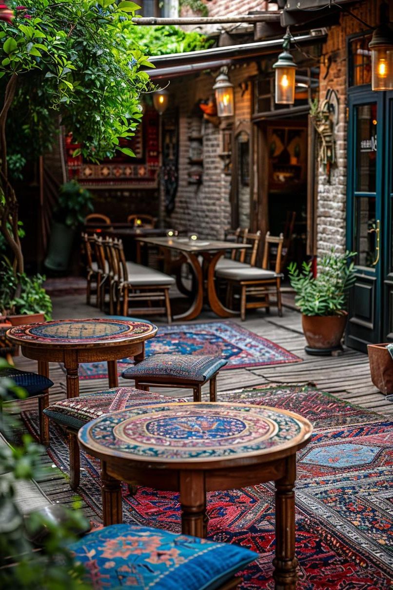 15 Chic Boho Patio Ideas You’ll Love 7 3. Boho Patio Rug Layering-0