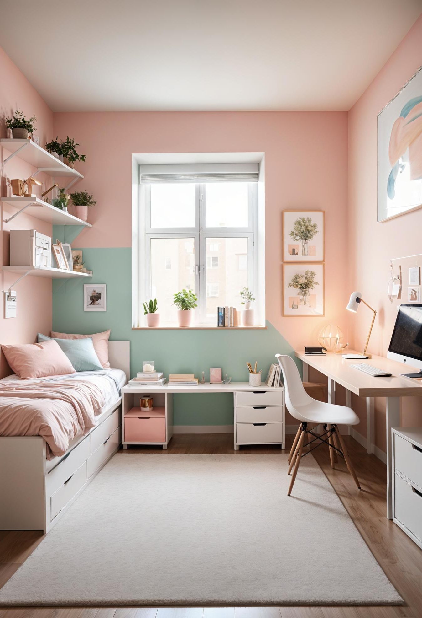 19. Soft Pastel Dorm Decor Ideas-0