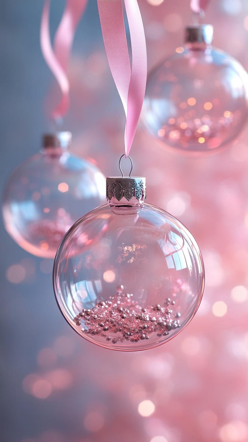 21 Magical Christmas Decor Inspiration for a Cozy Home 32 13. Ceiling-Suspended Glass Ornaments-1