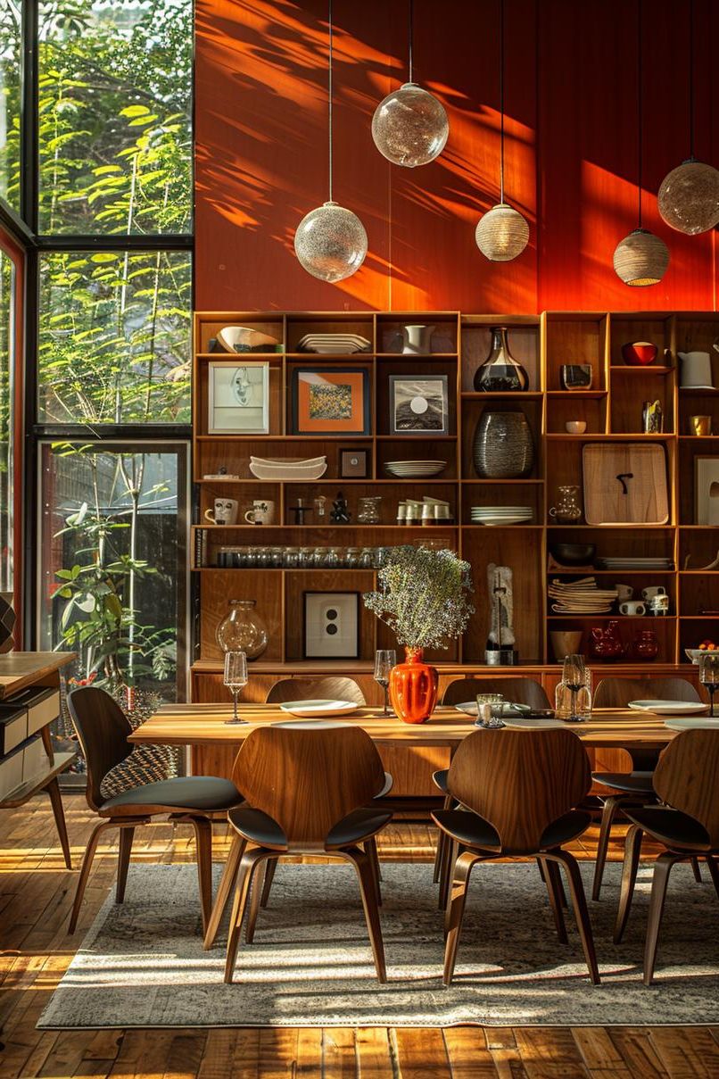 15 New Mid-Century Modern Dining Room Ideas 34 12. Versatile Shelving for Mid-Century Decor-1