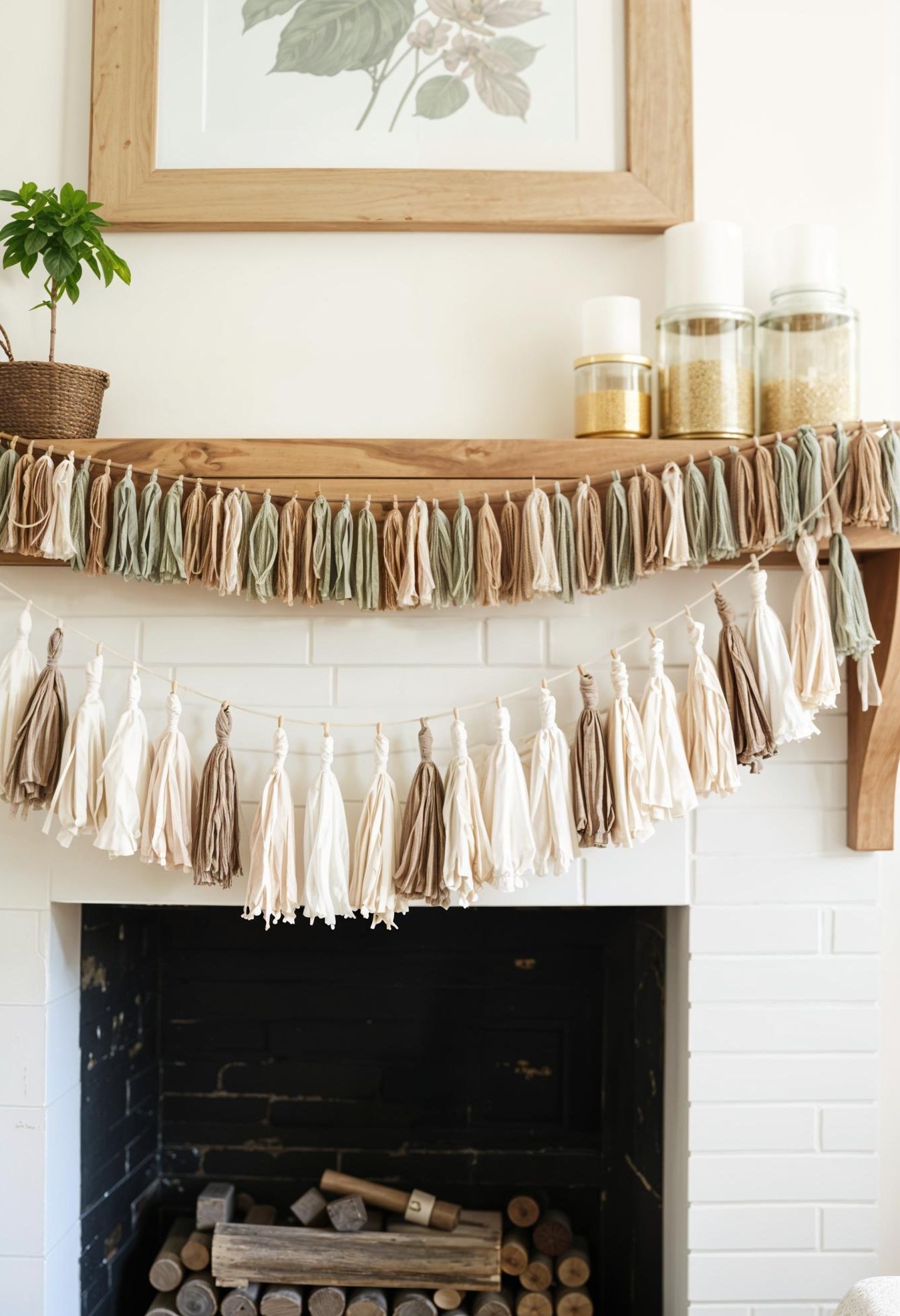 19 Unique Boho Christmas Decor Ideas 10 3. Natural Tassel Garland Inspiration-1