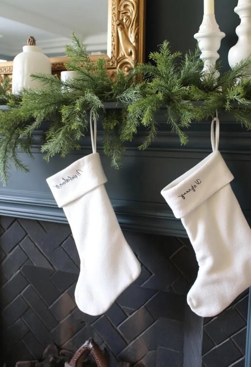 21 Magical Christmas Decor Inspiration for a Cozy Home 41 17. Monochrome Christmas Fireplace Decor-0