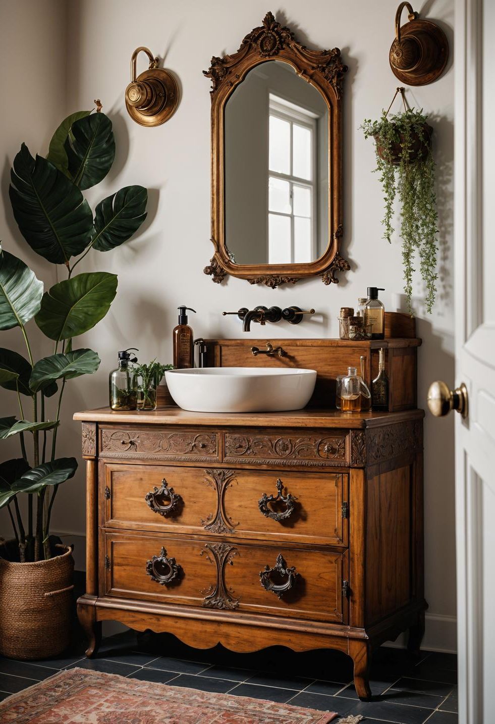 12. Boho Bathroom Vanity Inspiration-0