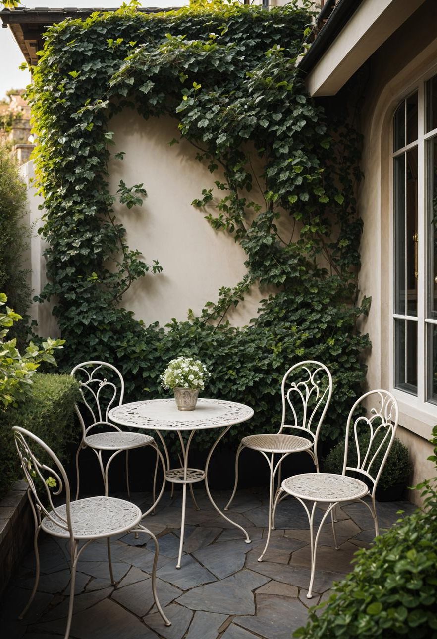 19 Trendy Patio Furniture Ideas for Chic Outdoor Spaces 12 6. Wrought Iron Bistro Set Styling-1