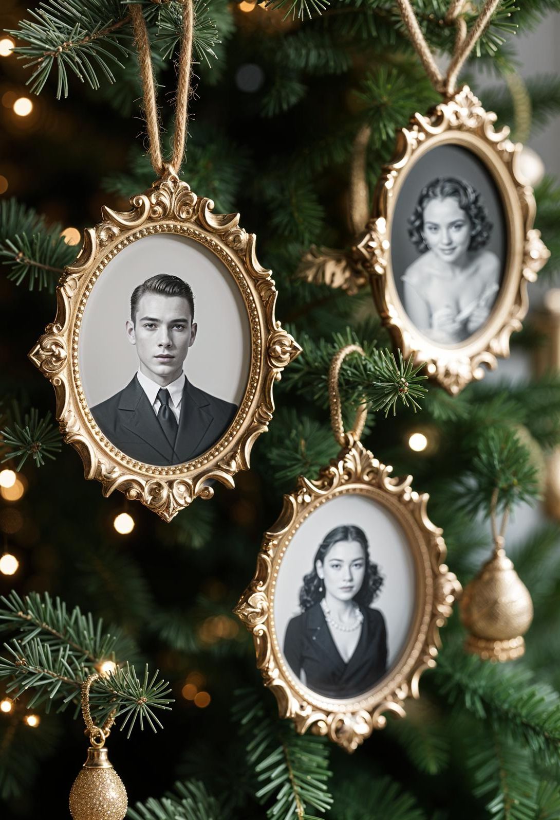 19 Elegant Black and White Christmas Decor Ideas 37 16. Cherished Vintage Tree Ornaments-1
