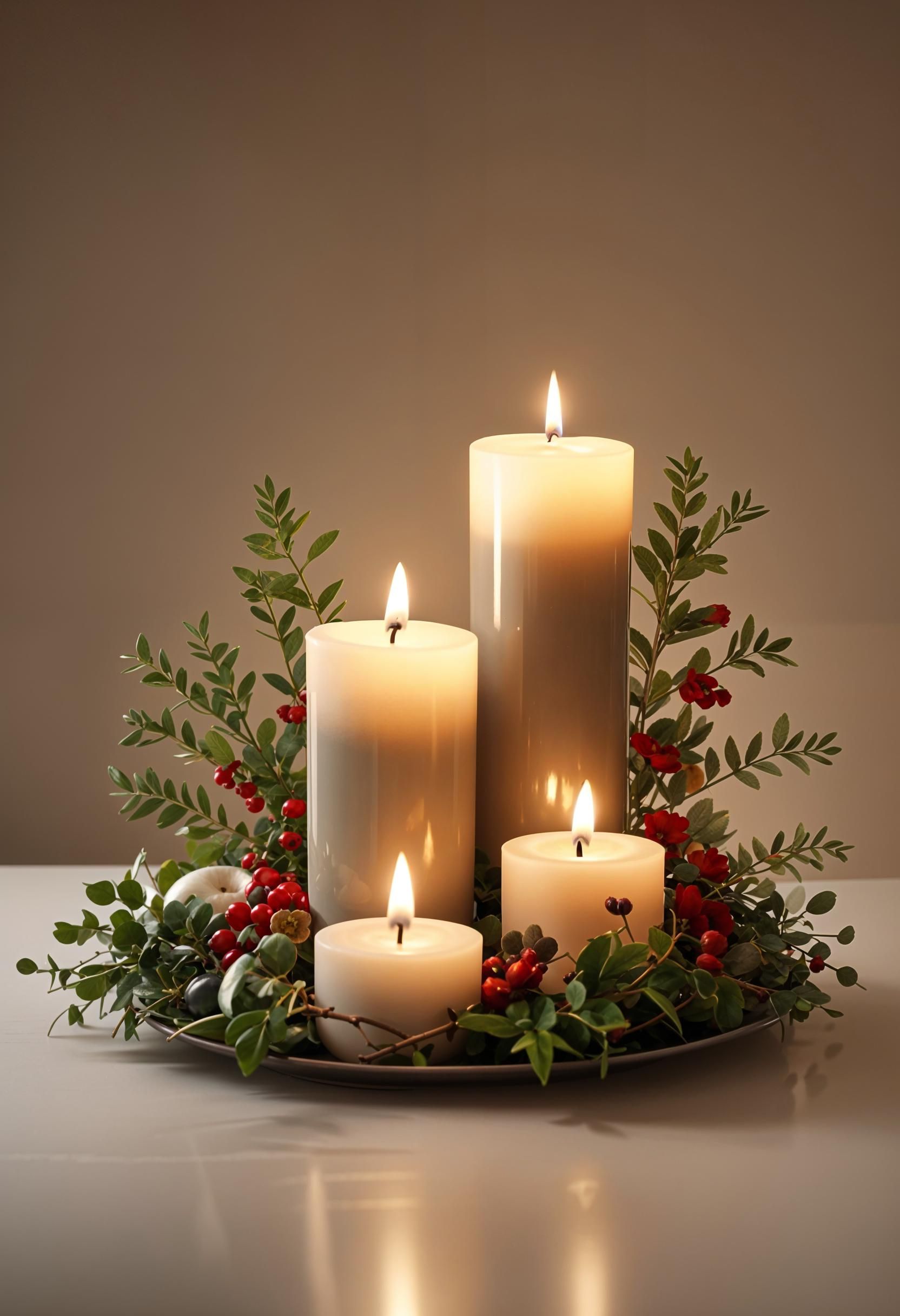 12. Winter Greenery Candle Displays-1