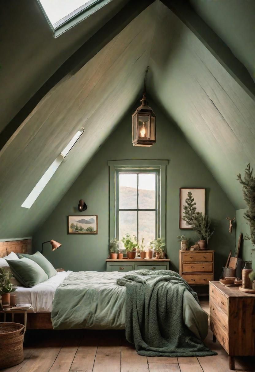 39 Sage Green Farmhouse Bedroom Ideas: Trendy Rustic Chic 42 26. Sage Green Attic Dreamscape-1