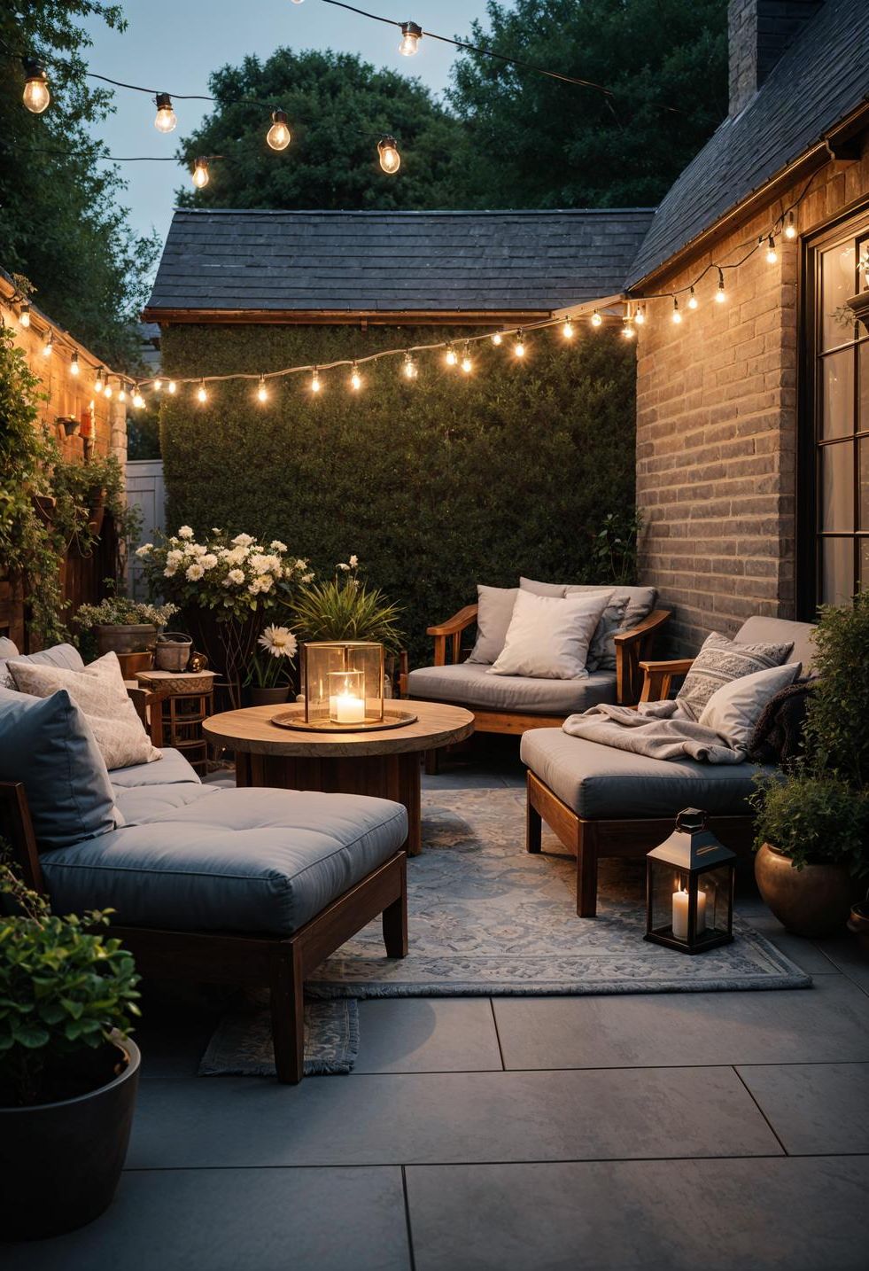 19 Unique Concrete Patio Ideas You Must See (New) 41 18. Cozy Cottage Concrete Patio Inspiration-1