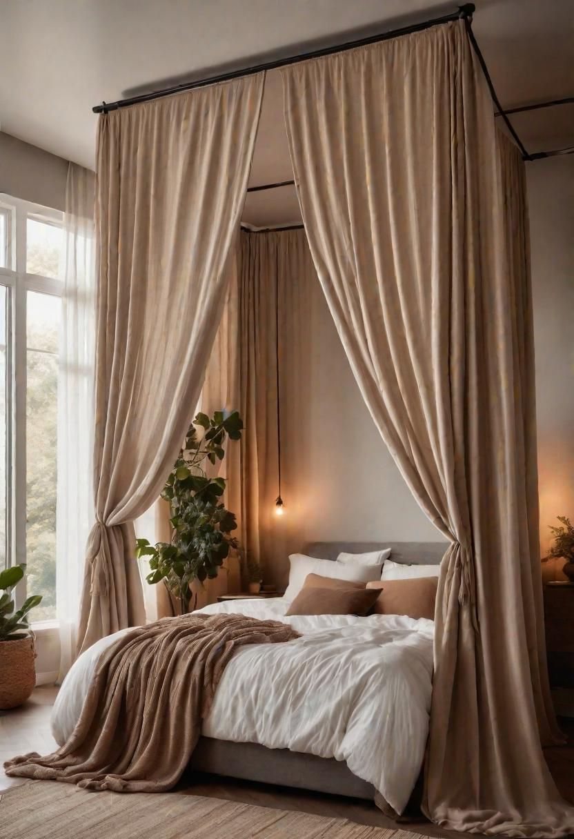 36 Earthy Bedroom Ideas for a Serene Space 39 22. Cotton Canopy Bedding Ideas-0