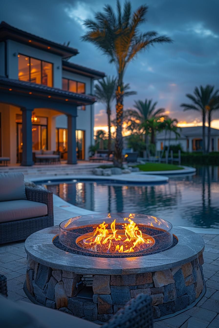 3. Circular Glass Wind Guard Firepit-0