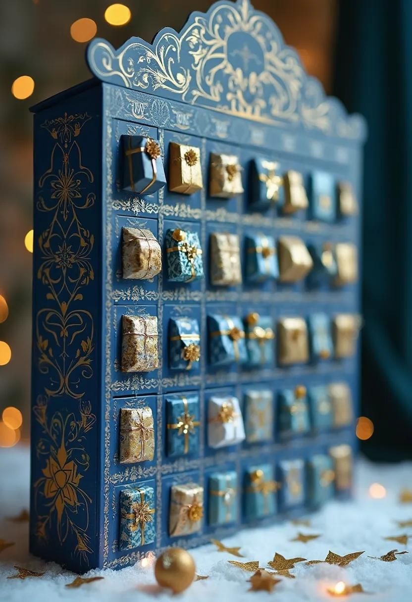 21 Gorgeous Blue Christmas Decor Ideas You Must See 39 17. Blue & Gold Advent Delights-0