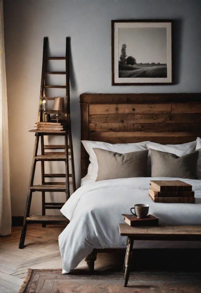 33. Unique Nightstand: Antique Step Ladder-0