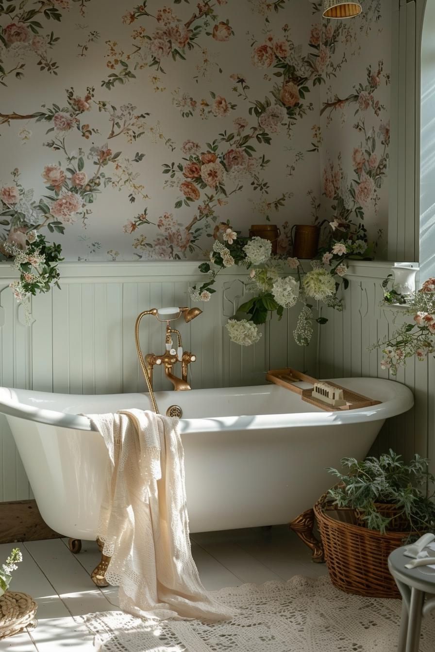 23 Dream Bathrooms to Inspire Your Creative Genius 19 10. Charming Floral Cottage Bathrooms-0