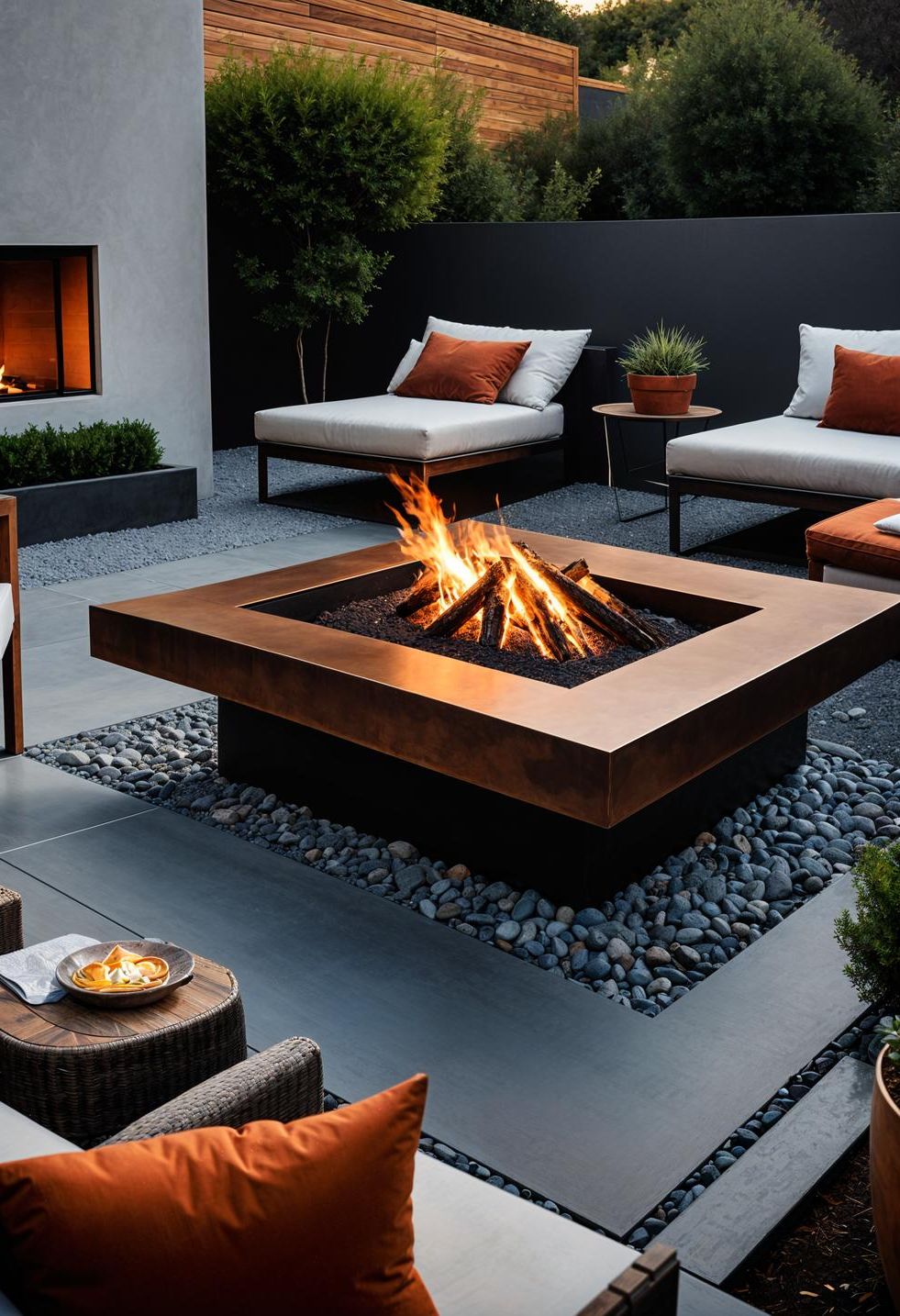 11. Sleek Corten Steel Fire Pit-1