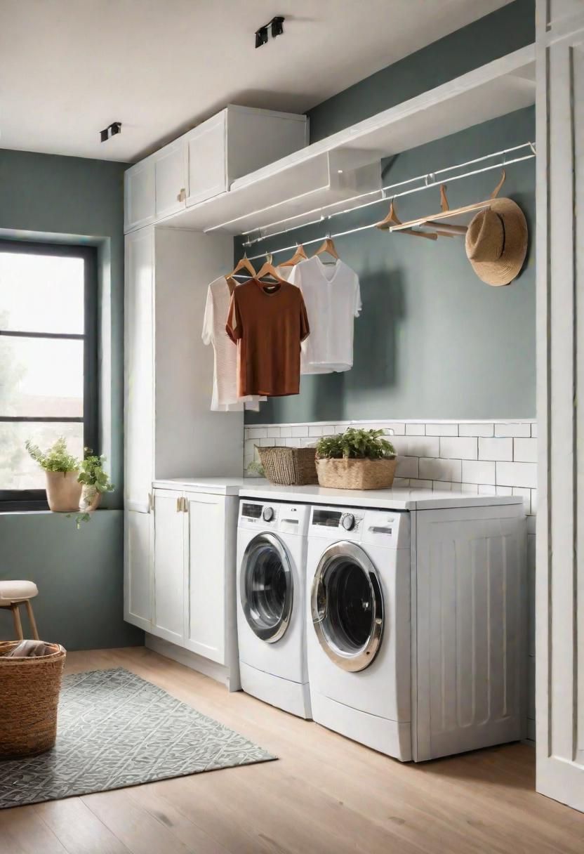 19 Space-Saving Small Laundry Room Ideas: Functional and Stylish 8 6. Space-Saving Clothesline Option-0