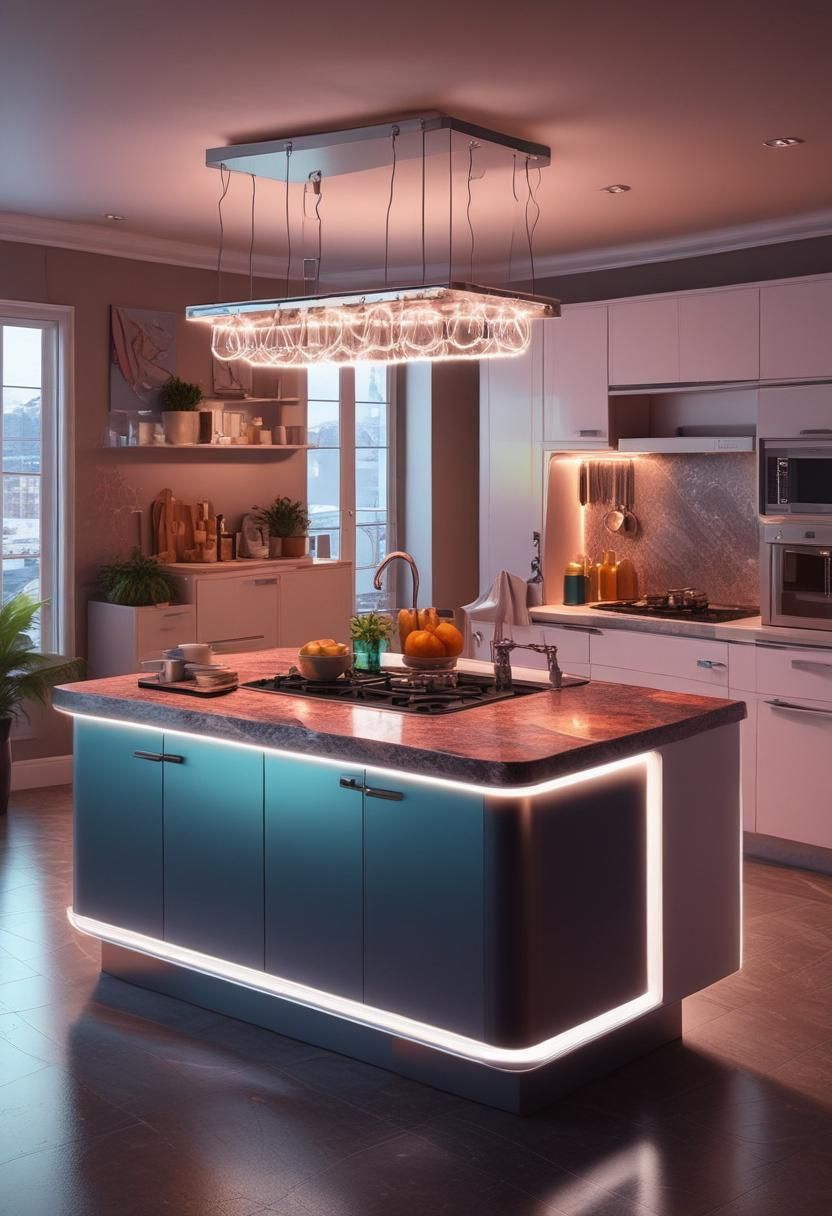 7. Retro Neon Kitchen Island Design-1