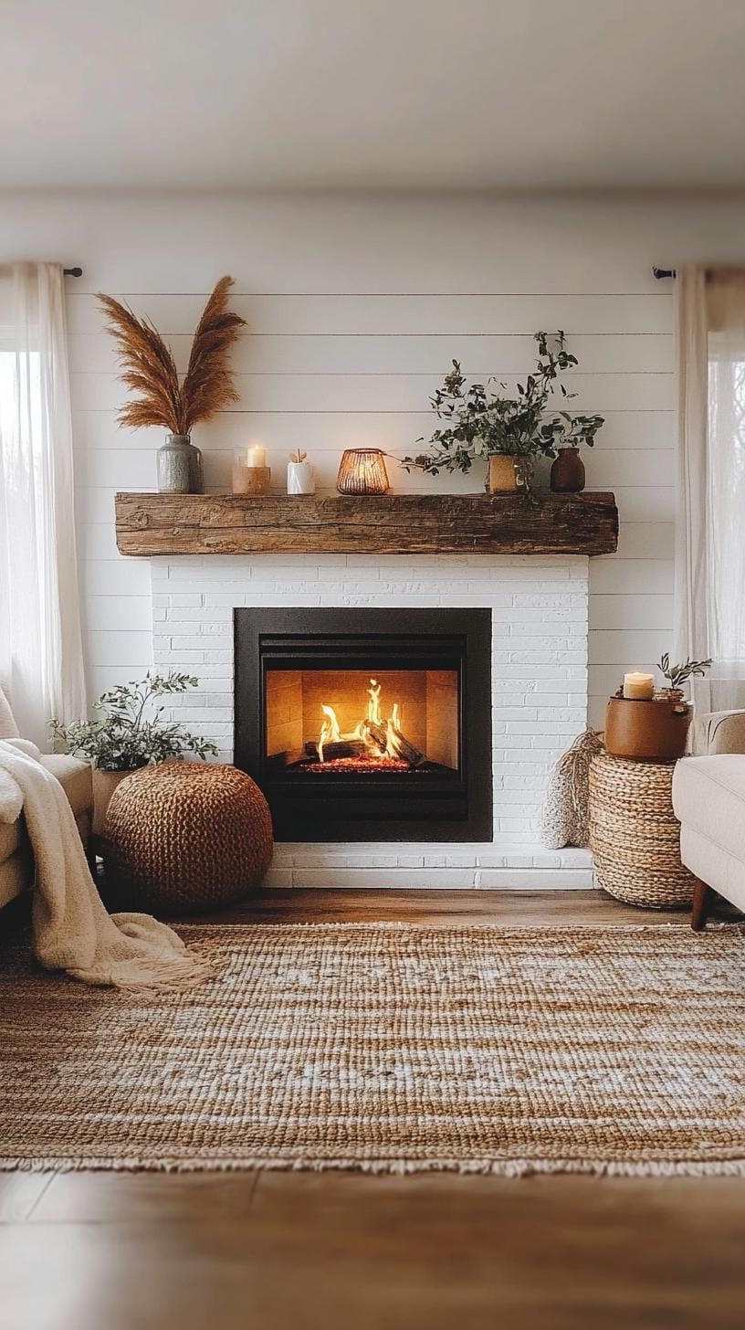 10. Modern fireplaces framed with reclaimed wood mantels-2