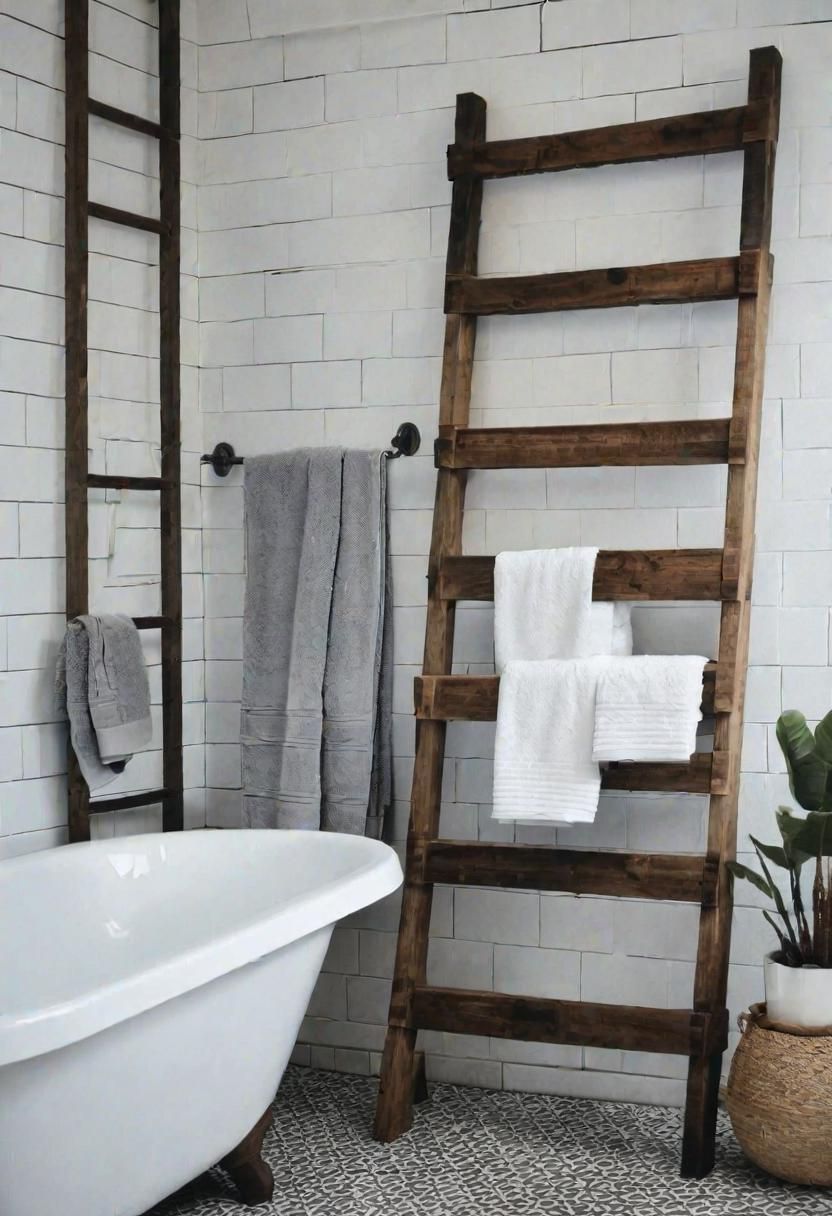 19 Genius Small Bathroom Ideas: Space-Saving Hacks 35 18. Rustic Towel Rack for Small Bathroom-0