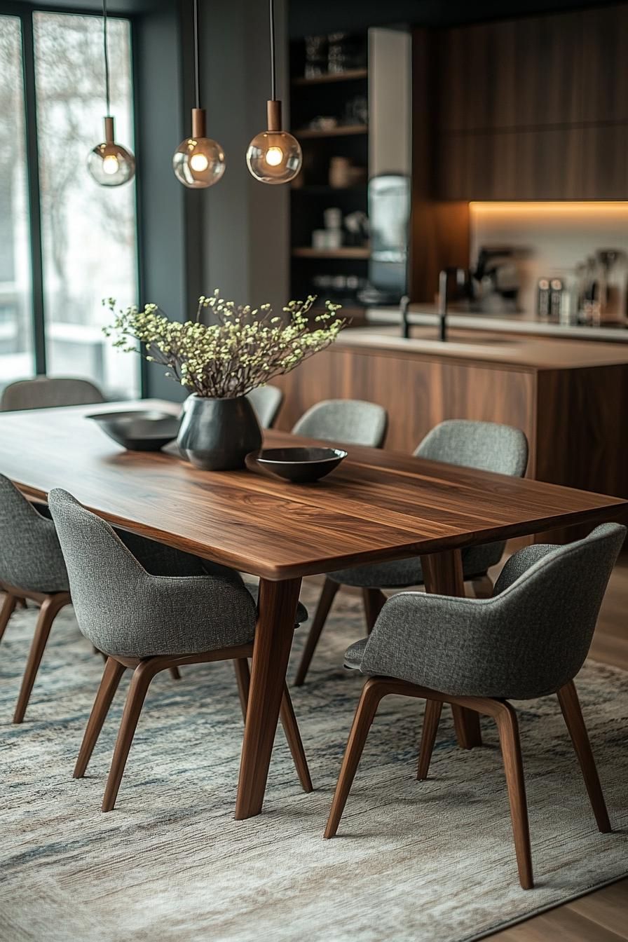 23 Stunning Mid-Century Modern Dining Tables You’ll Adore 7 2. Walnut & Earth-Toned Elegance-1