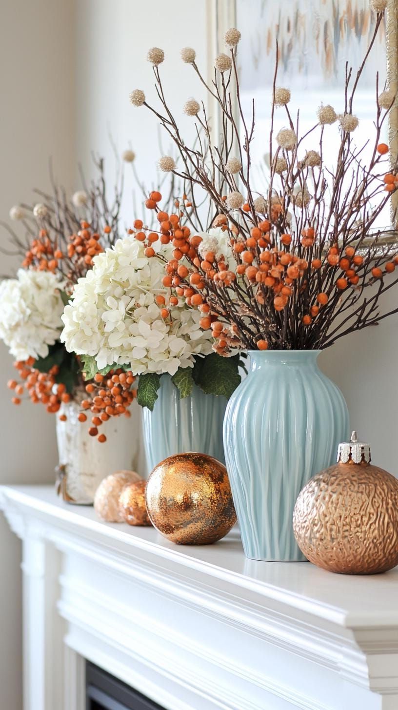 19 Best Winter Mantle Decor Ideas To Cozy Up Your Home In 2025 21 8. Seasonal Palette Shift: Mantle Decor-1