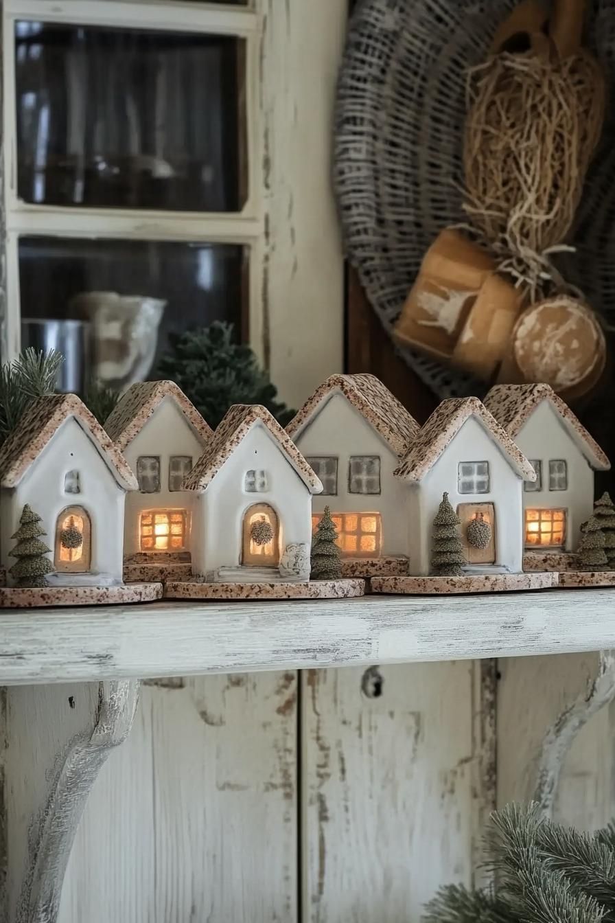 9. Ceramic Christmas Village Display-0