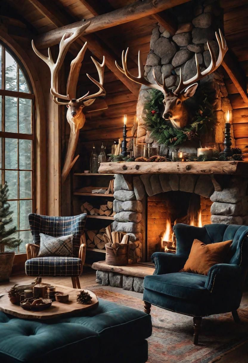 45 Warm & Inviting Cozy Living Room Ideas for Ultimate Relaxation 23 21. Cabin Core Living Room Ideas-0