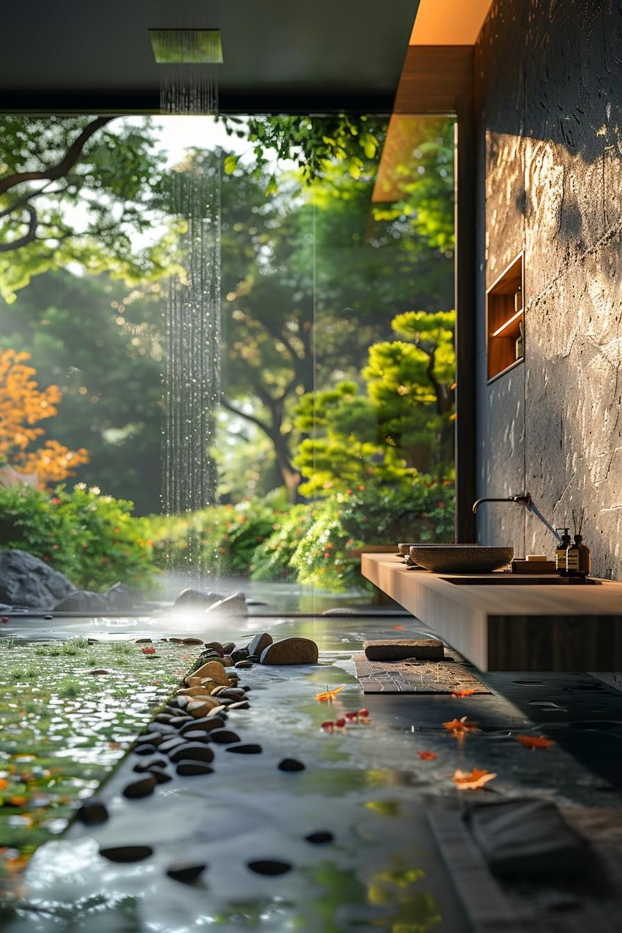 23 Dream Bathrooms to Inspire Your Creative Genius 6 3. Stone Oasis with Garden View-1