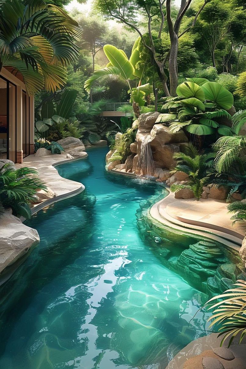 15 Modern Pool Designs Transforming Your Backyard 11 4. Natural Rock Lagoon Pool-0